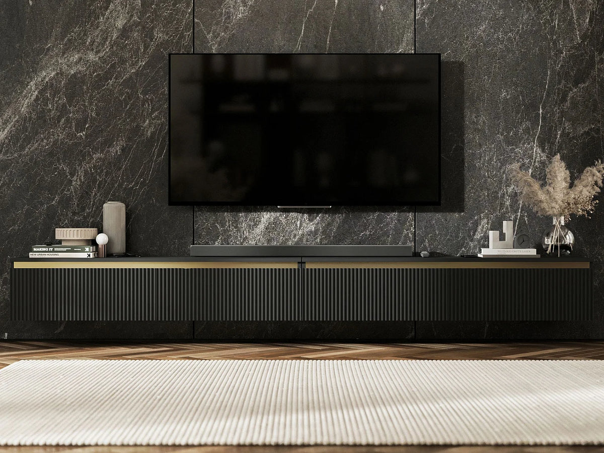 Meuble TV en Bois Noir - SELENE