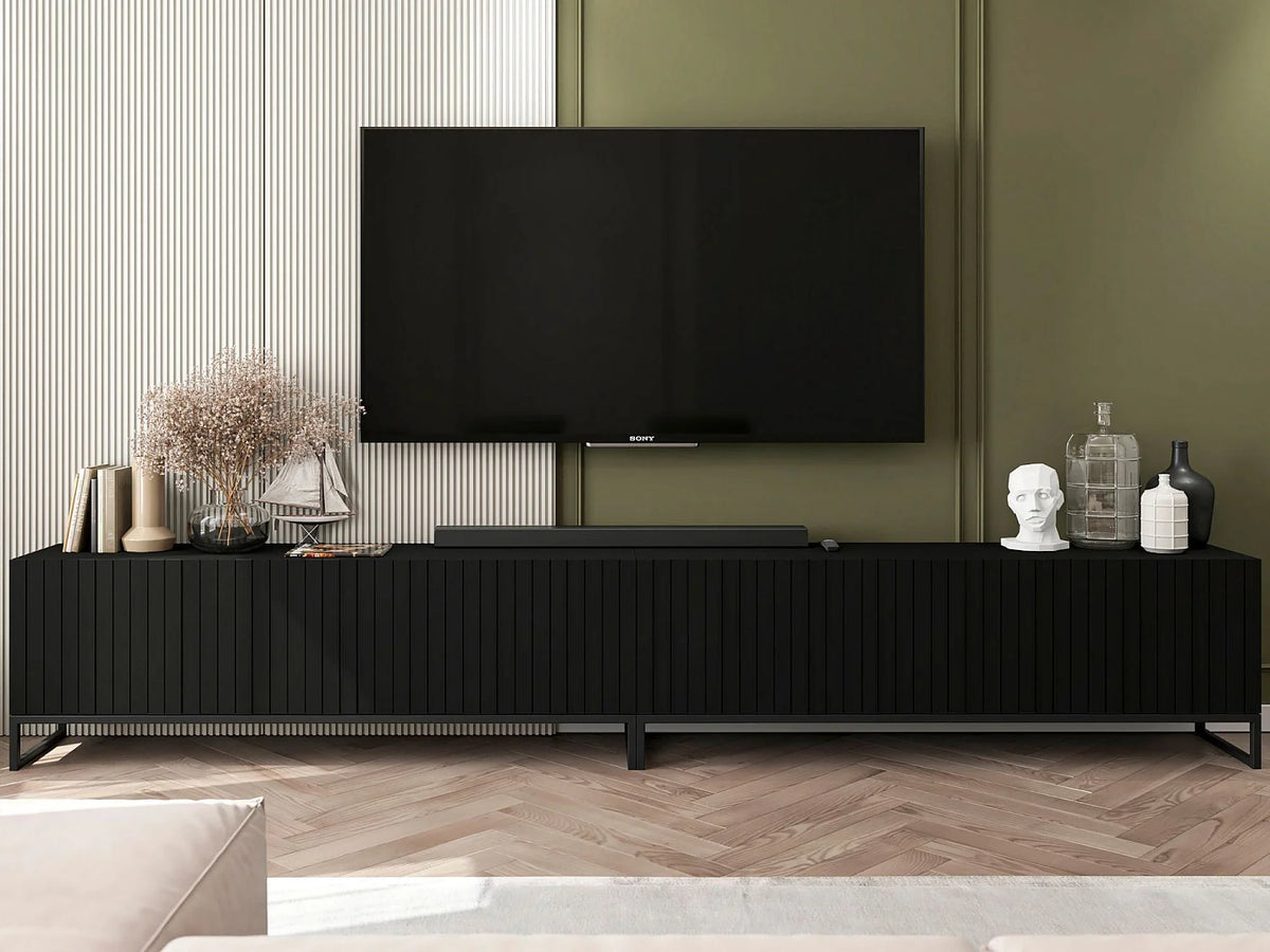 Meuble TV en Bois Noir - ELPIS vue 2