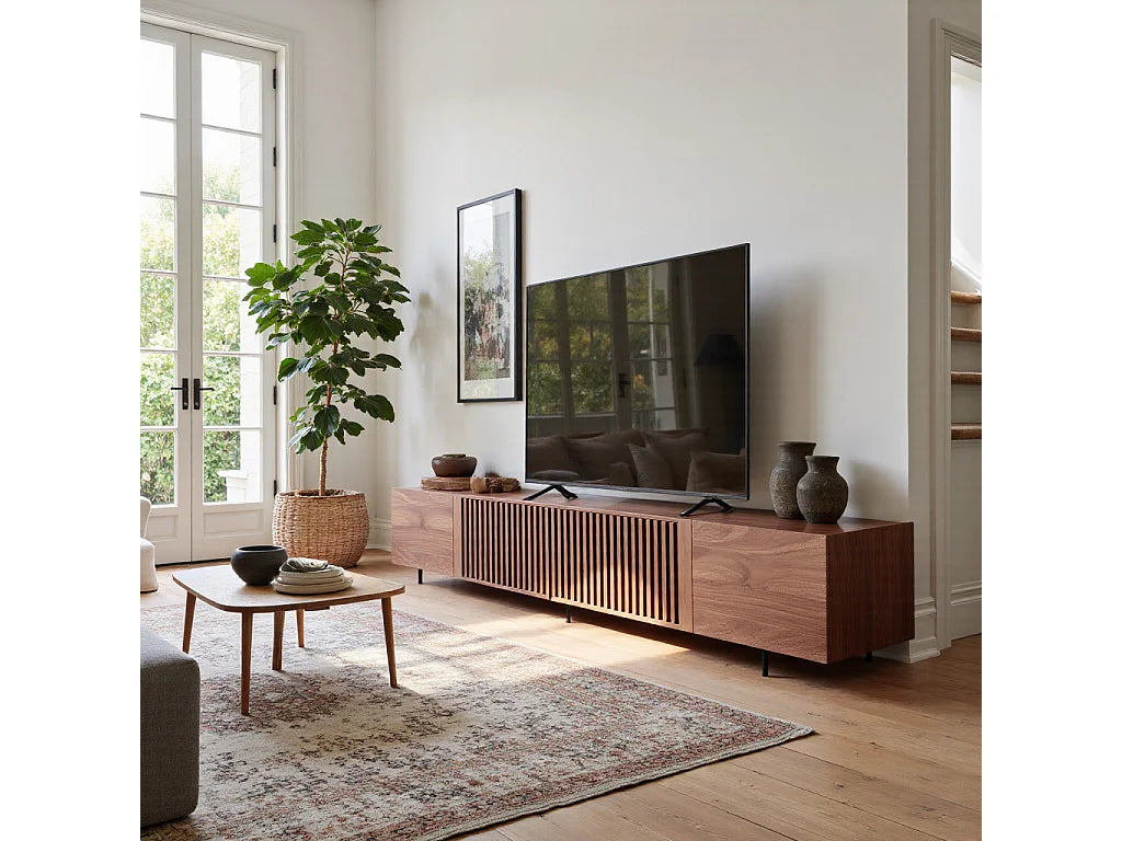 Meuble TV Effet Noyer 180 cm - OLEY LUCK LIVE FR vue 4