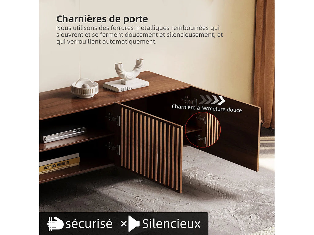 Meuble TV Effet Noyer 180 cm - OLEY LUCK LIVE FR vue 8