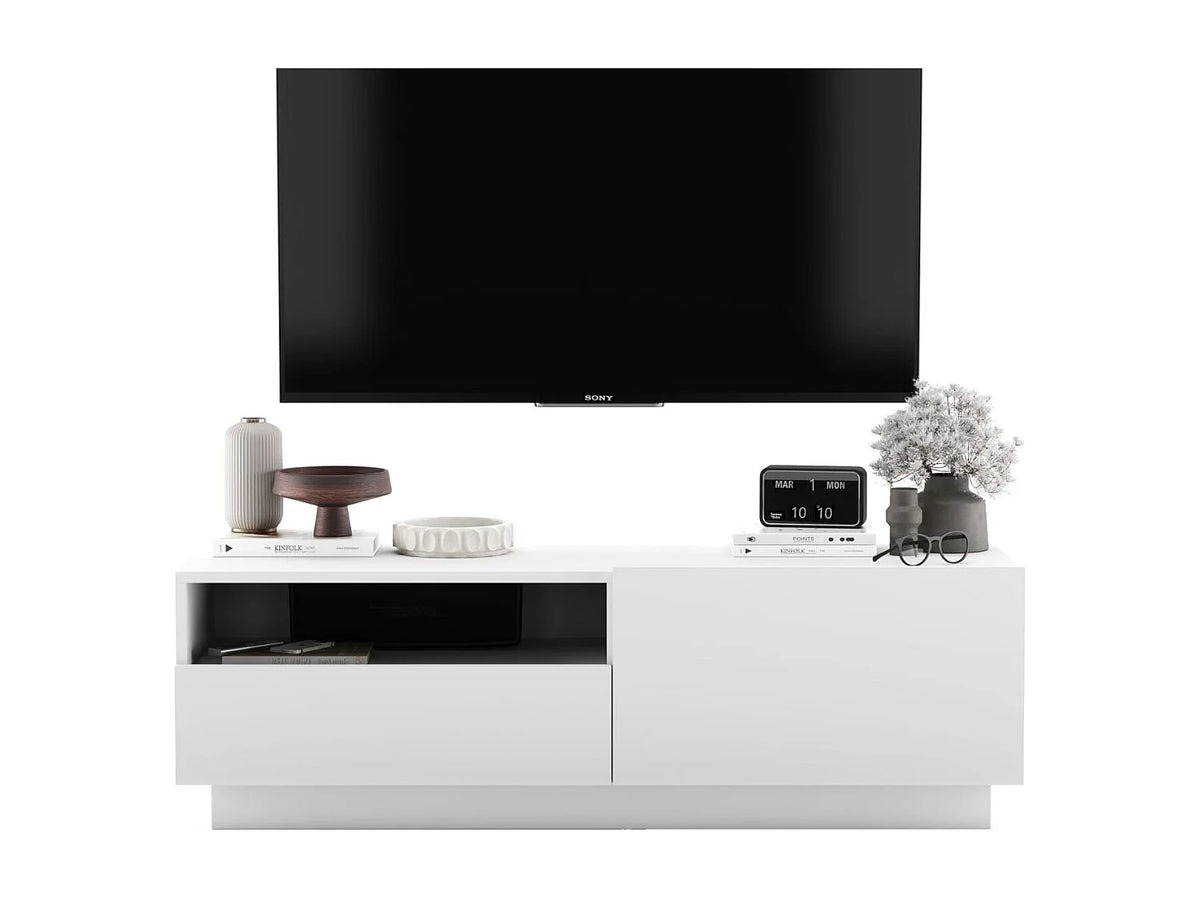 Meuble TV en Bois Blanc 120 cm - ENJOY