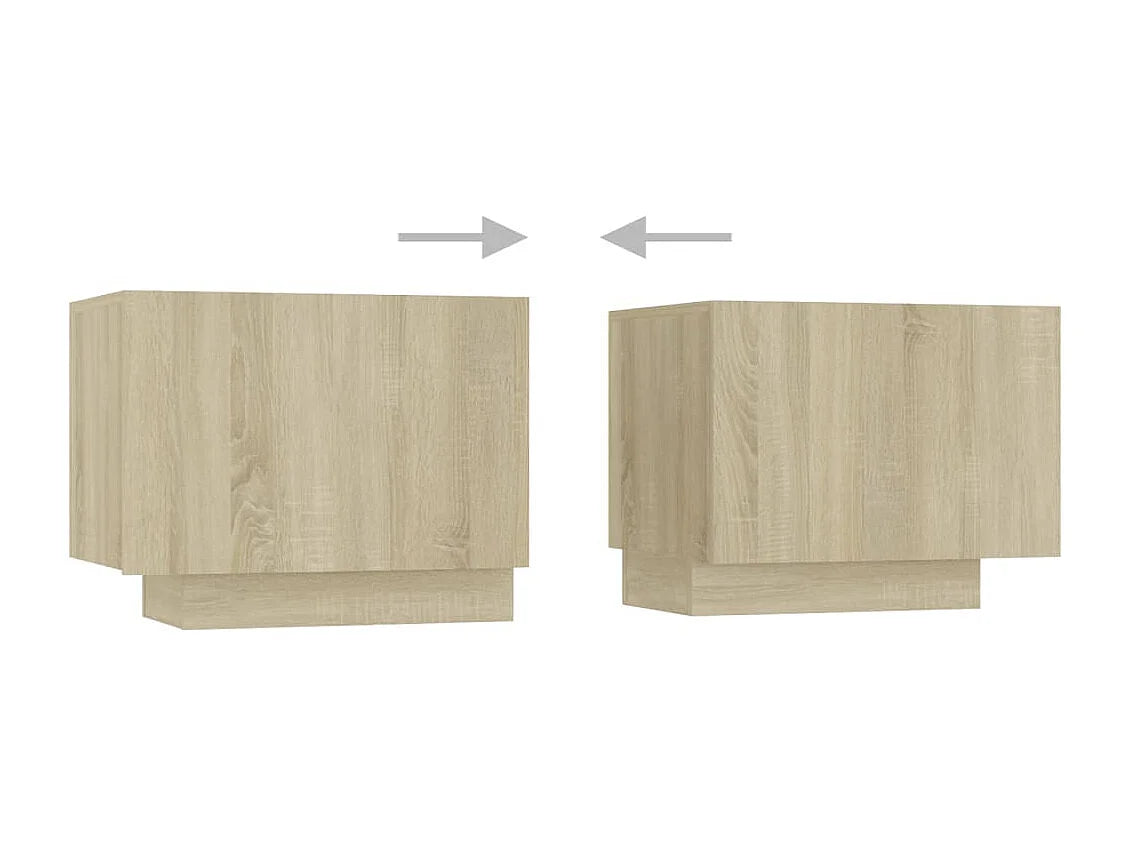 Meuble TV Effet Chêne Bois Clair 260 cm - VIDAXL vue 8