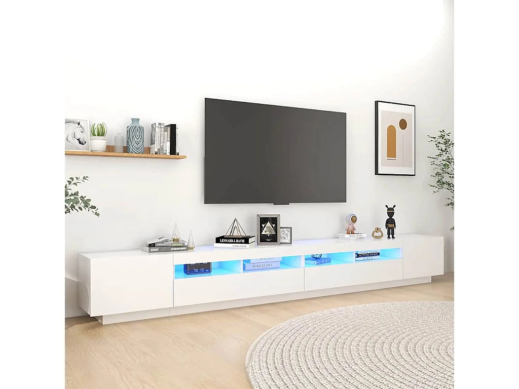 Meuble TV en Bois Blanc 300 cm - VIDAXL