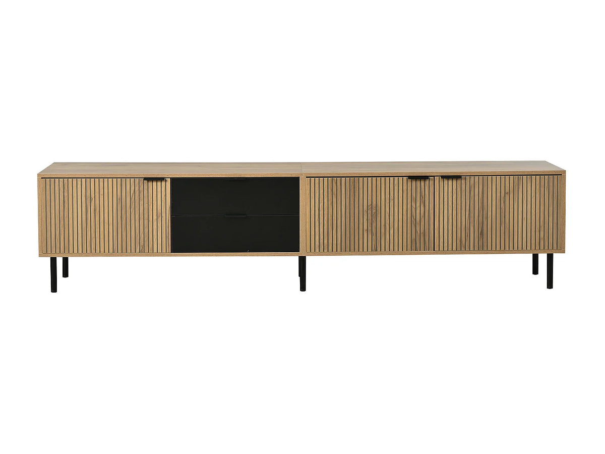 Meuble TV en Bois Noir 208 cm - MODERNLUXE vue 9