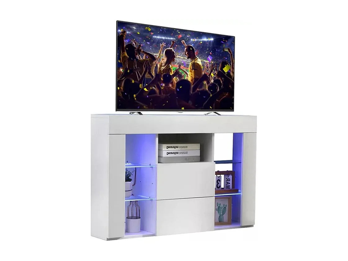 Meuble TV en Bois Blanc 100 cm - DRIPEX vue 2