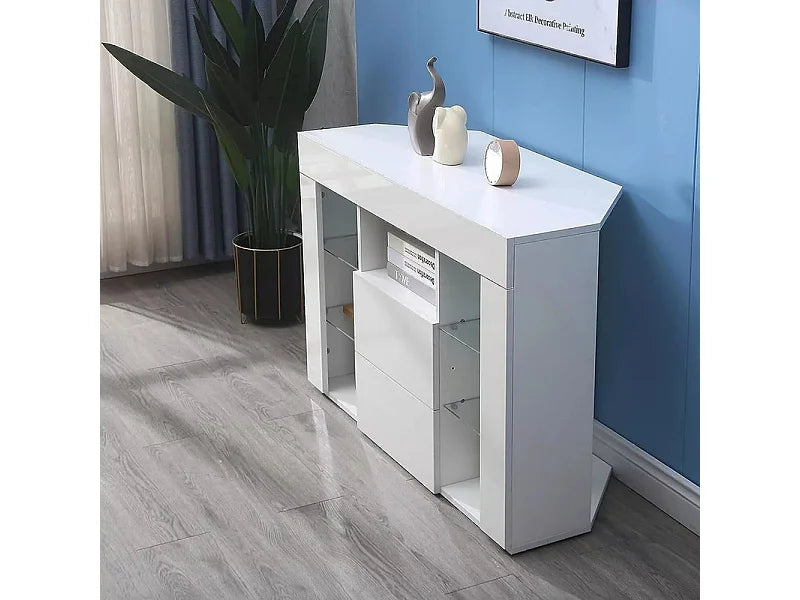 Meuble TV en Bois Blanc 100 cm - DRIPEX vue 6