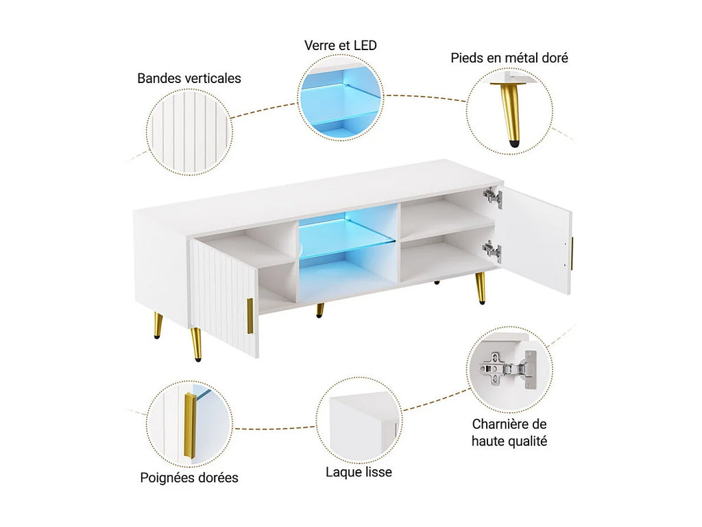Meuble TV en Bois Blanc - DRIPEX vue 4