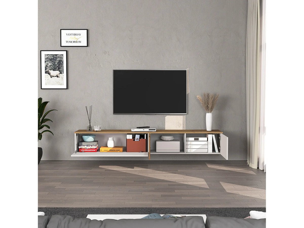Meuble TV Suspendu Blanc - WHOUS - HOME FURNISHING ITALY vue 3
