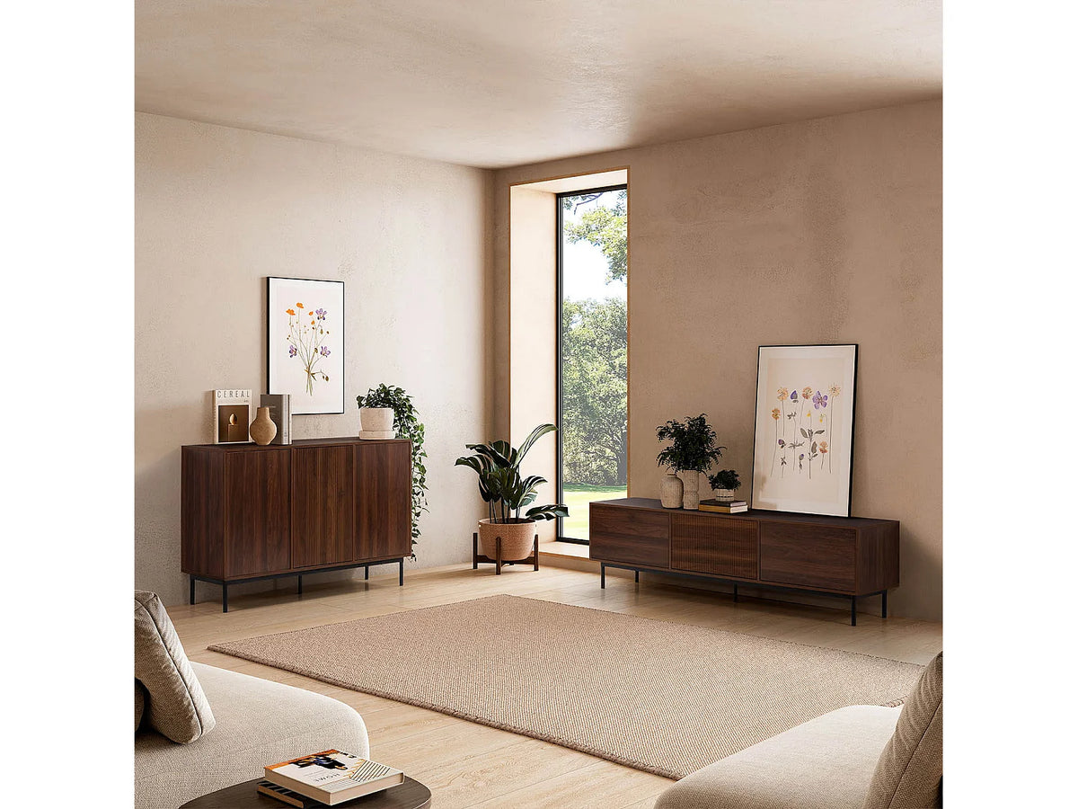 Meuble TV Effet Noyer 160 cm - VS VENTA-STOCK vue 8