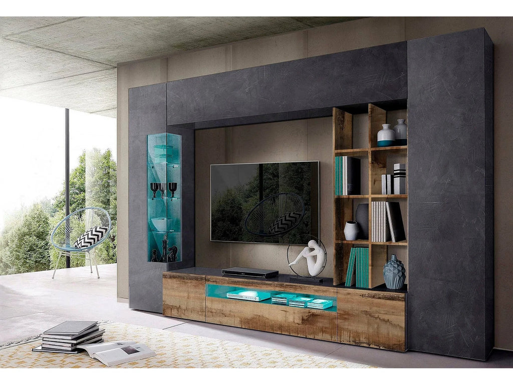 Meuble TV Suspendu en Bois 290 cm - DMORA vue 4
