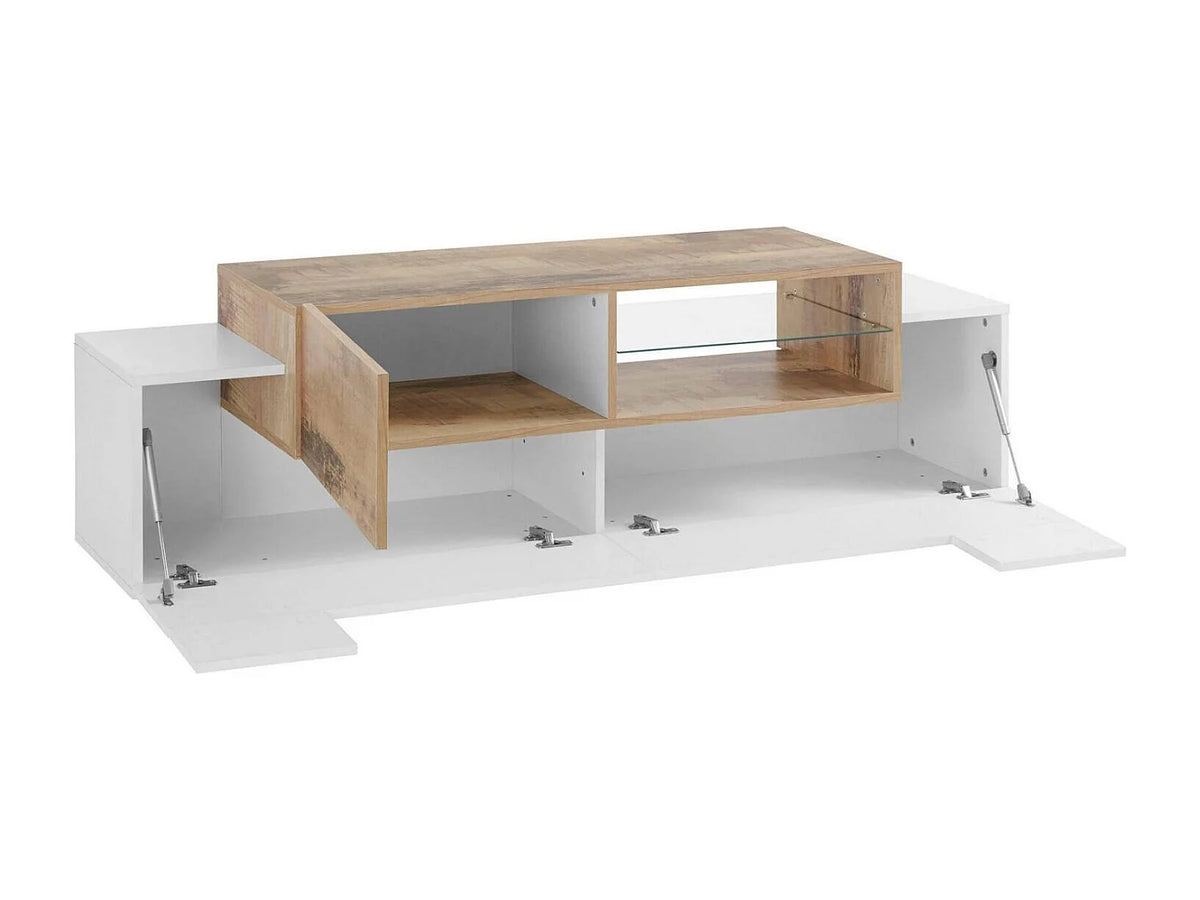 Meuble TV en Bois Blanc 160 cm - DMORA vue 4