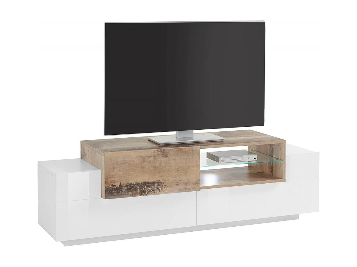 Meuble TV en Bois Blanc 160 cm - DMORA vue 5
