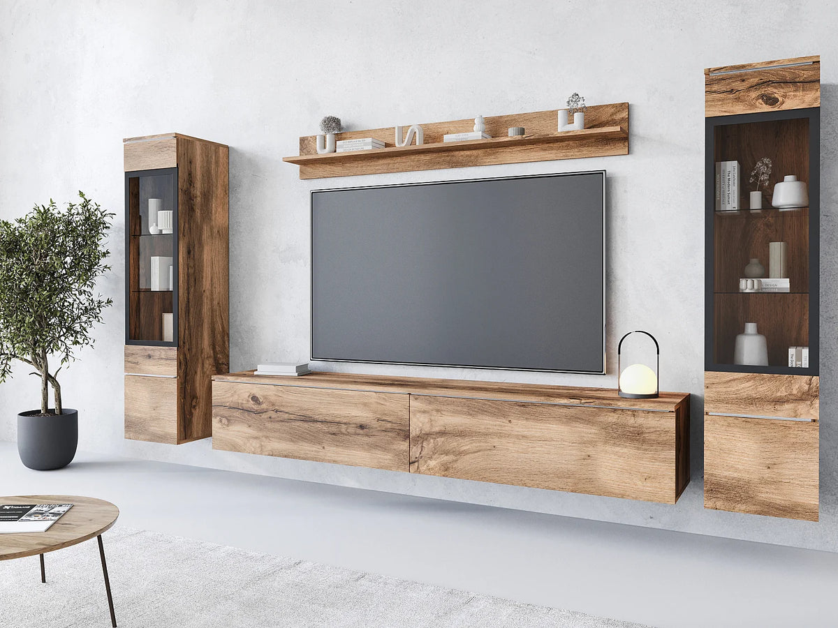Meuble TV Suspendu avec LED - LAUREN MEBLE BE vue 2