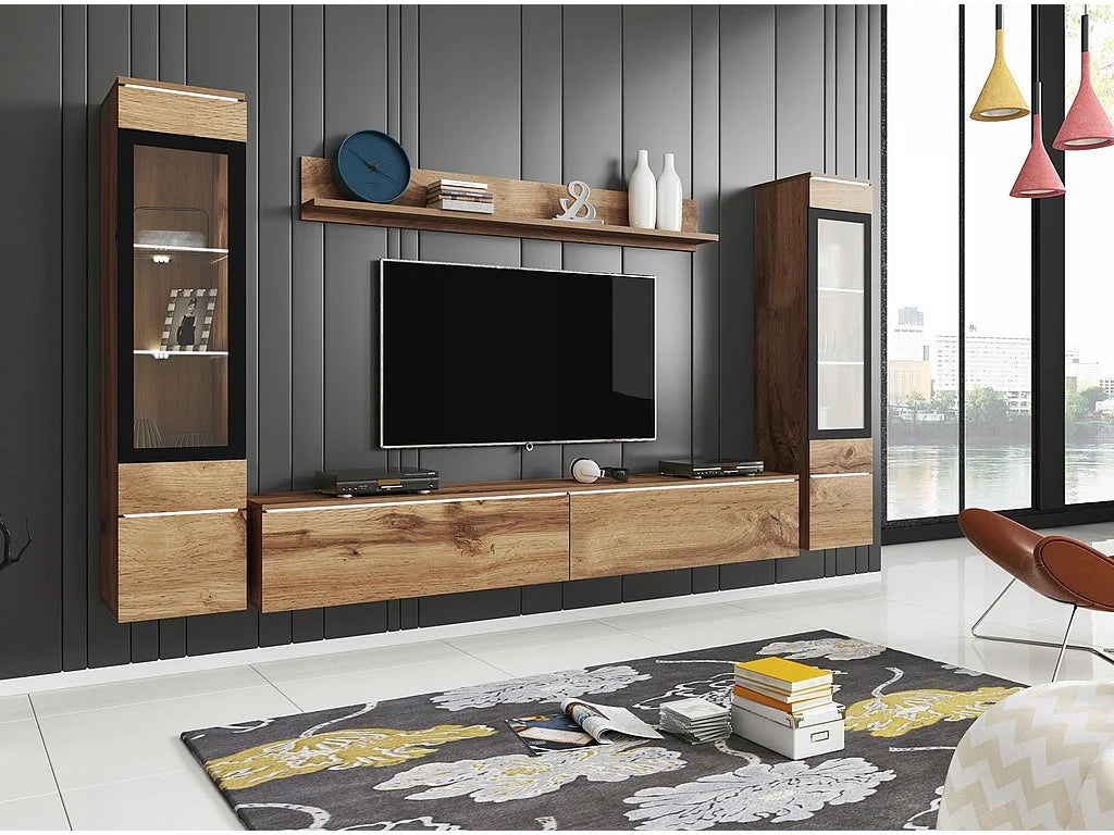 Meuble TV Suspendu avec LED - LAUREN MEBLE BE vue 4