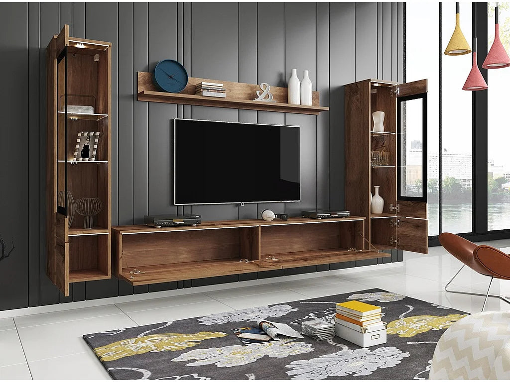 Meuble TV Suspendu avec LED - LAUREN MEBLE BE vue 5