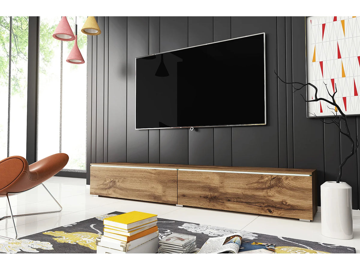 Meuble TV Suspendu 180 cm 2 Portes - LAUREN MEBLE BE vue 3