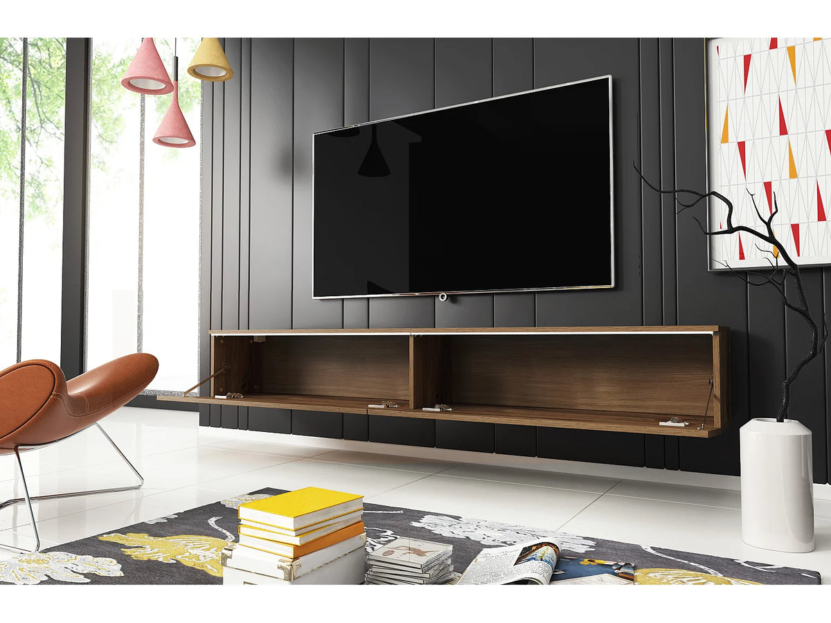Meuble TV Suspendu 180 cm 2 Portes - LAUREN MEBLE BE vue 4