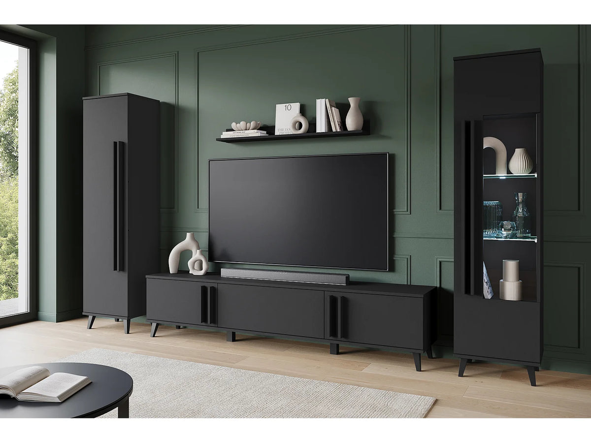 Meuble TV en Bois Noir 260 cm - LAUREN MEBLE BE vue 2