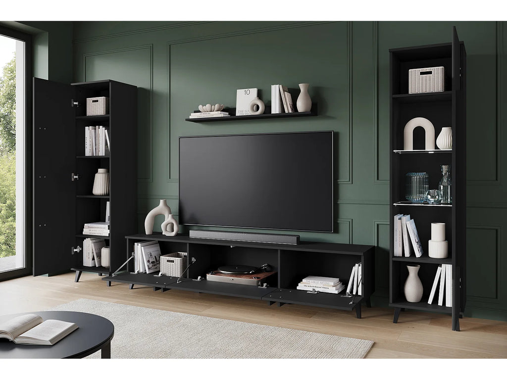 Meuble TV en Bois Noir 260 cm - LAUREN MEBLE BE vue 3