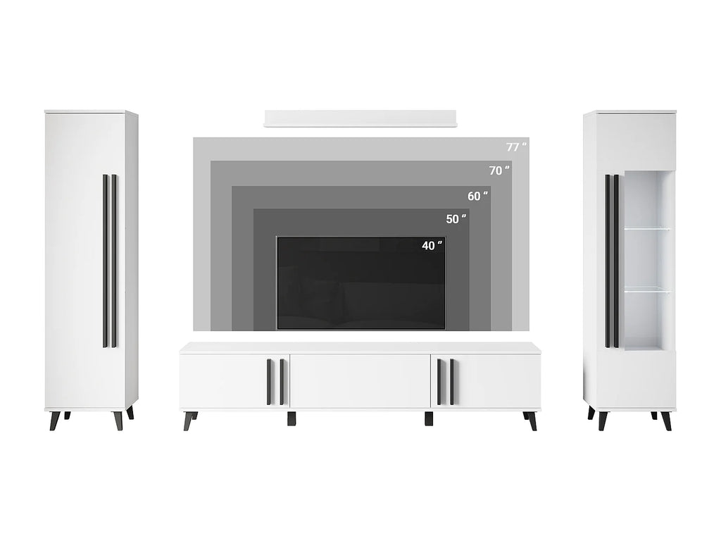 Meuble TV en Bois Noir 260 cm - LAUREN MEBLE BE vue 5