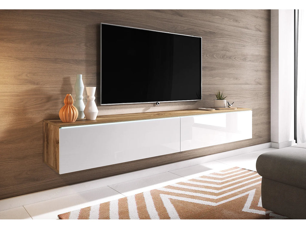Meuble TV Suspendu Blanc - LAUREN MEBLE BE vue 3