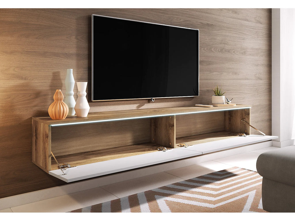 Meuble TV Suspendu Blanc - LAUREN MEBLE BE vue 4