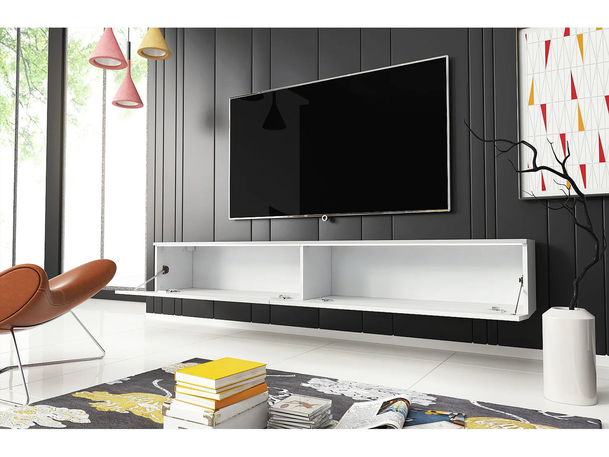 Meuble TV en Bois Blanc - LAUREN MEBLE BE vue 3