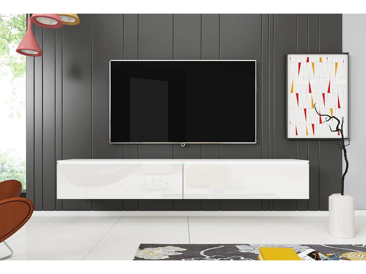 Meuble TV en Bois Blanc - LAUREN MEBLE BE vue 5