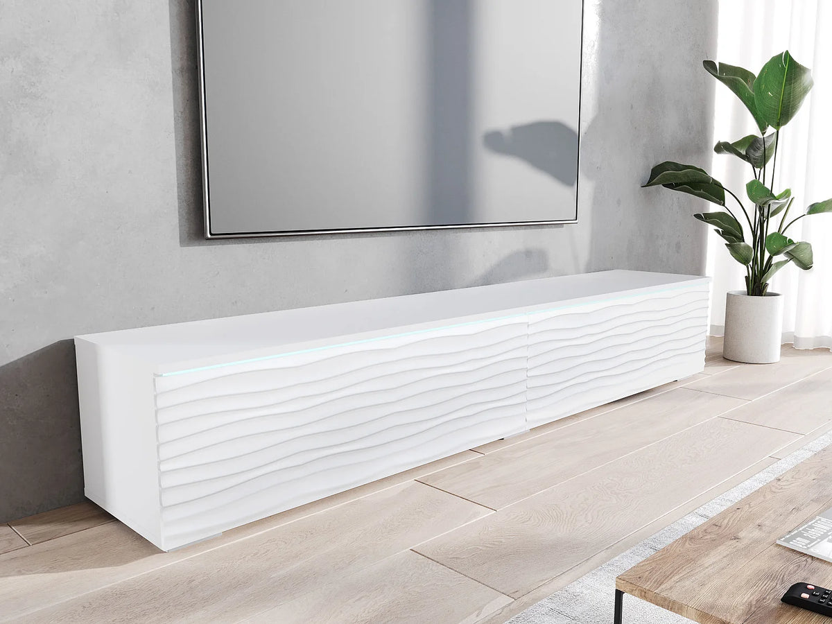 Meuble TV en Bois Blanc 180 cm - LAUREN MEBLE BE vue 2
