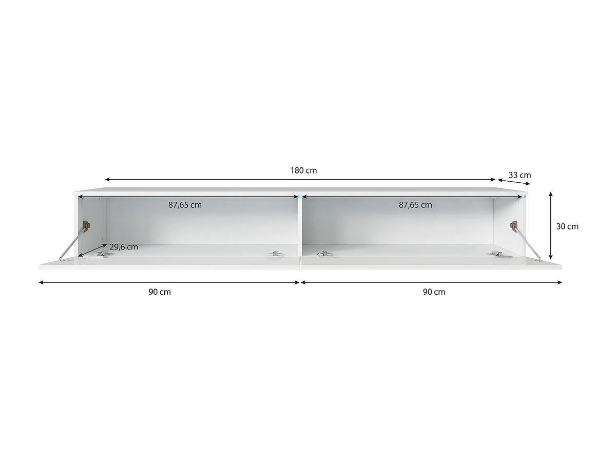 Meuble TV en Bois Blanc 180 cm - LAUREN MEBLE BE vue 7