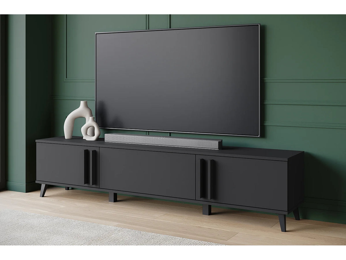Meuble TV en Bois Noir - LAUREN MEBLE BE vue 2