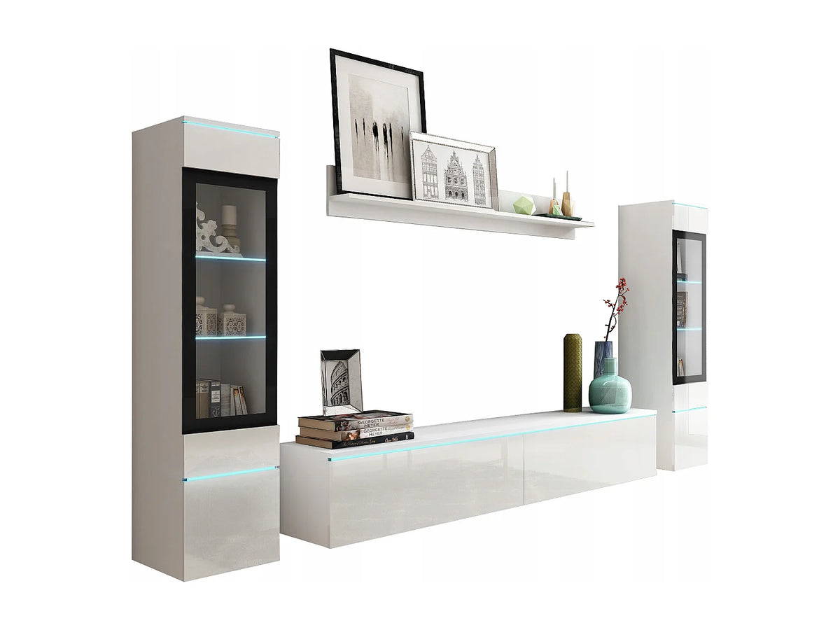 Meuble TV en Bois Blanc 240 cm Industriel - LAUREN MEBLE BE