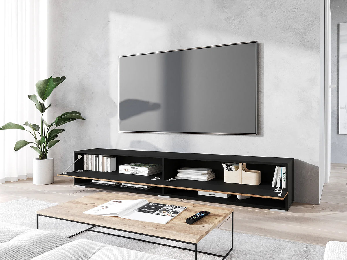Meuble TV Suspendu Noir - LAUREN MEBLE BE vue 3