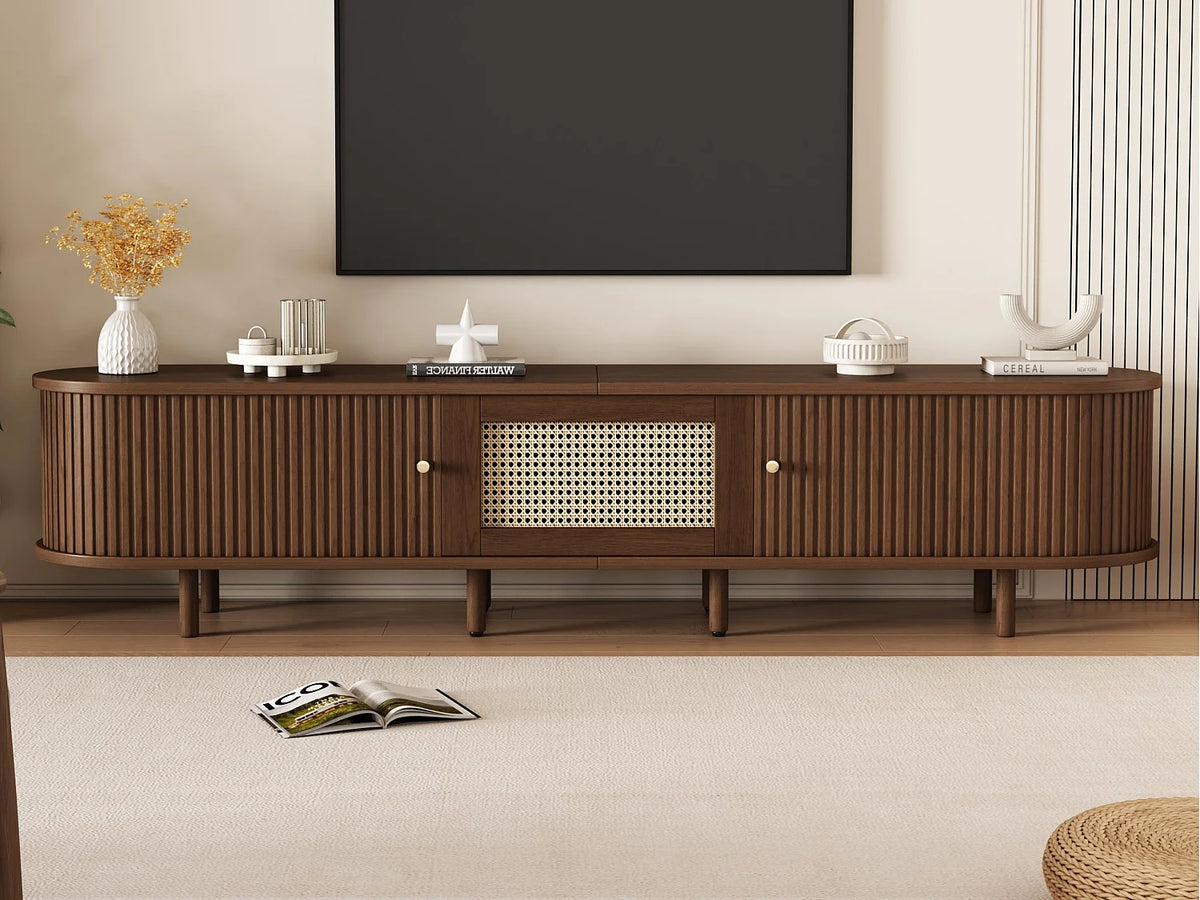 Meuble TV Bas en Bois 180 cm 2 Portes - MODERNLUXE