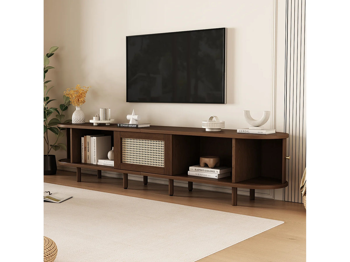 Meuble TV Bas en Bois 180 cm 2 Portes - MODERNLUXE vue 2