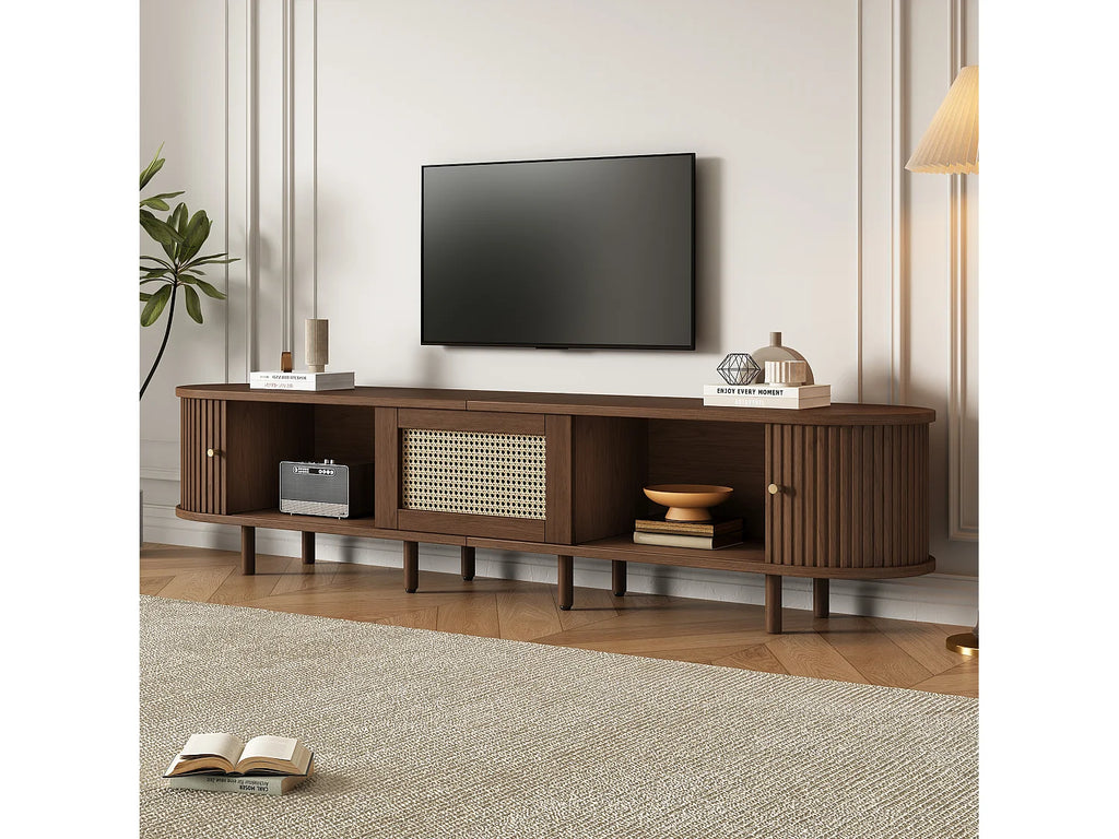Meuble TV Bas en Bois 180 cm 2 Portes - MODERNLUXE vue 3
