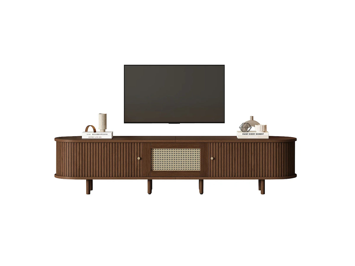 Meuble TV Bas en Bois 180 cm 2 Portes - MODERNLUXE vue 8