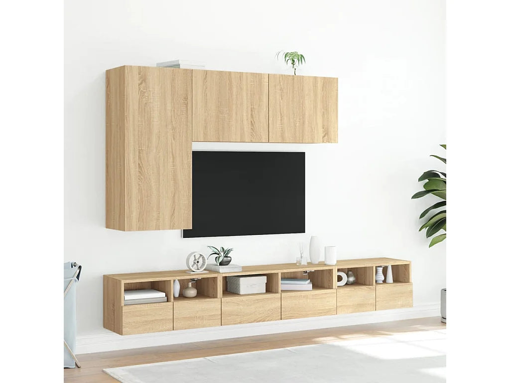 Meuble TV Suspendu 120 cm Marron - VIDAXL vue 4