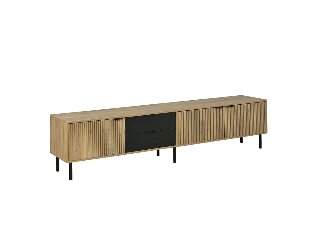 Meuble TV en Bois Noir 208 cm - MODERNLUXE vue 10