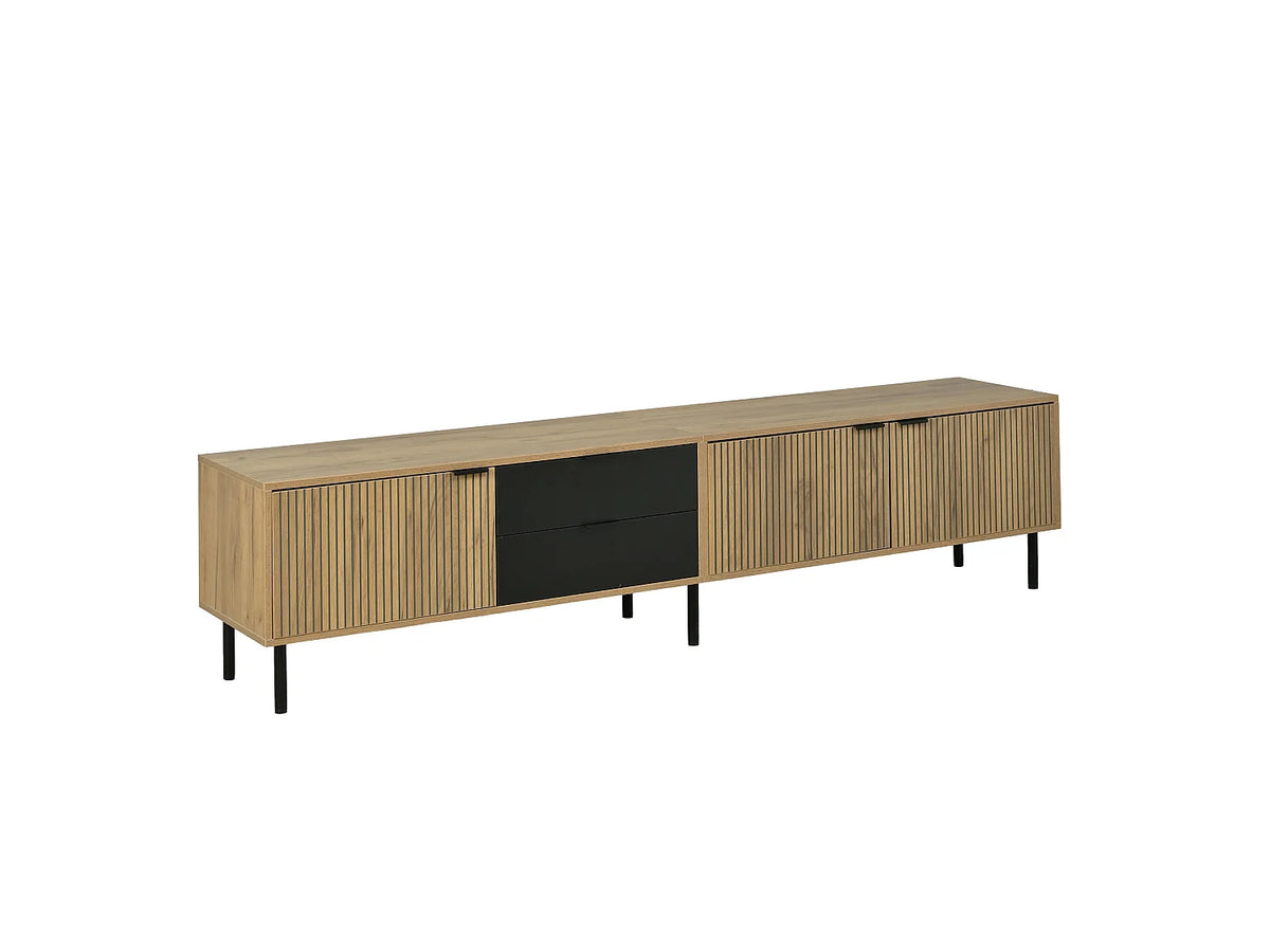 Meuble TV en Bois Noir 208 cm - MODERNLUXE vue 10