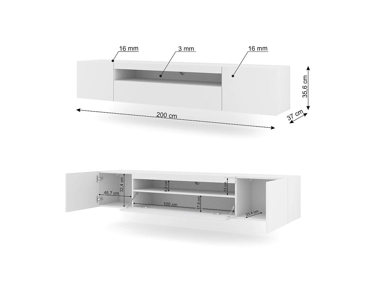 Meuble TV en Bois Blanc - AURA vue 6