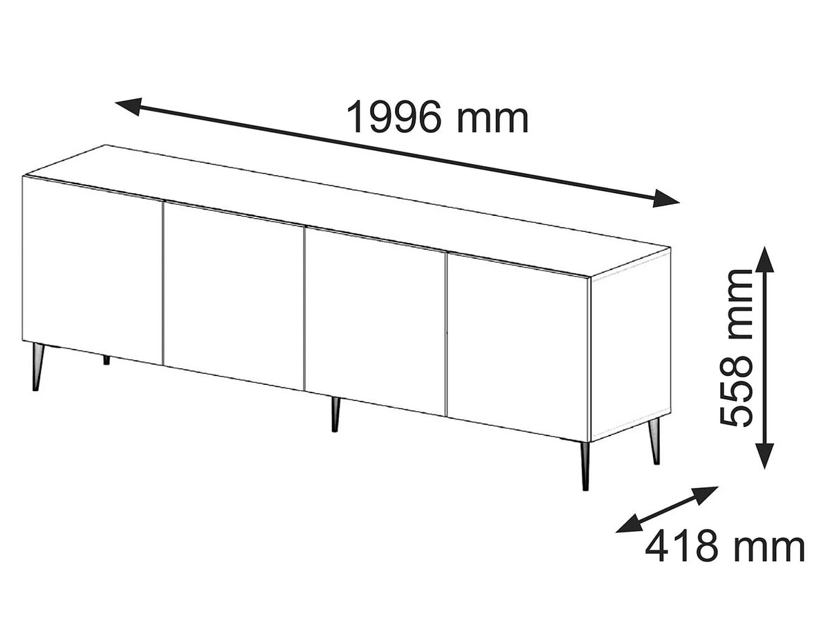 Meuble TV en Bois Noir - FURNLUX vue 3