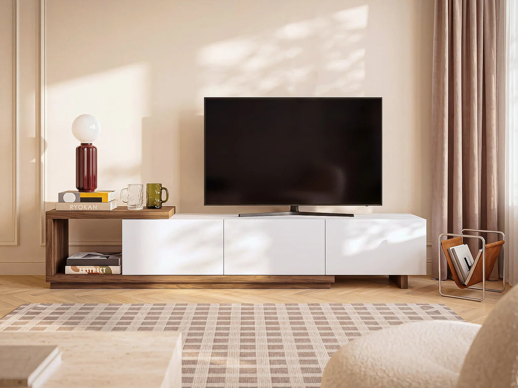 Meuble TV en Bois Blanc - DUKIAN