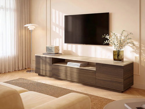 Meuble TV Bas en Bois 180 cm - LOTULA