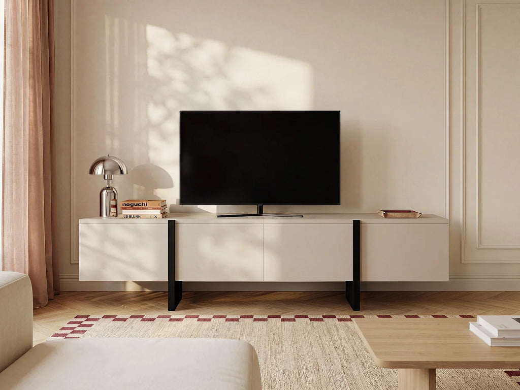 Meuble TV en Bois Noir - LUVONIA