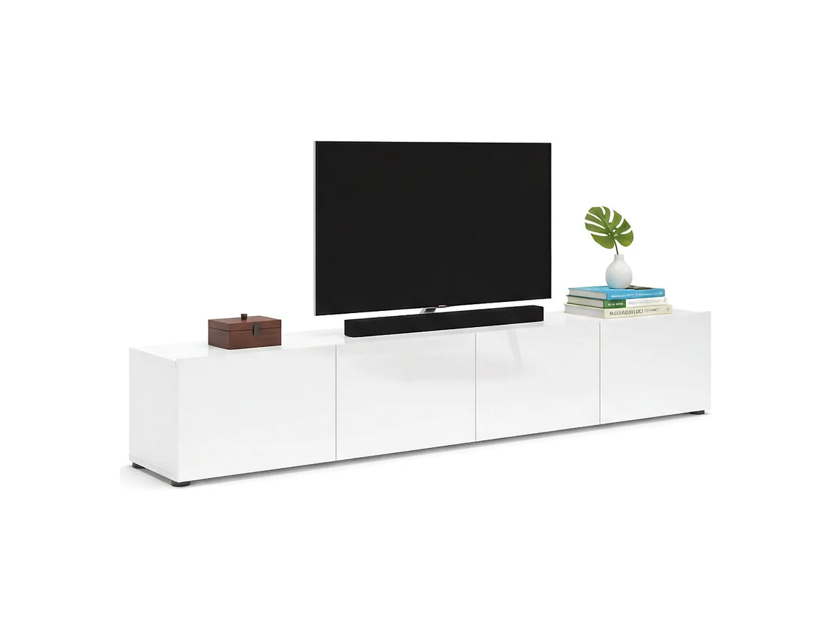 Meuble TV en Bois Blanc 225 cm - DMORA vue 2