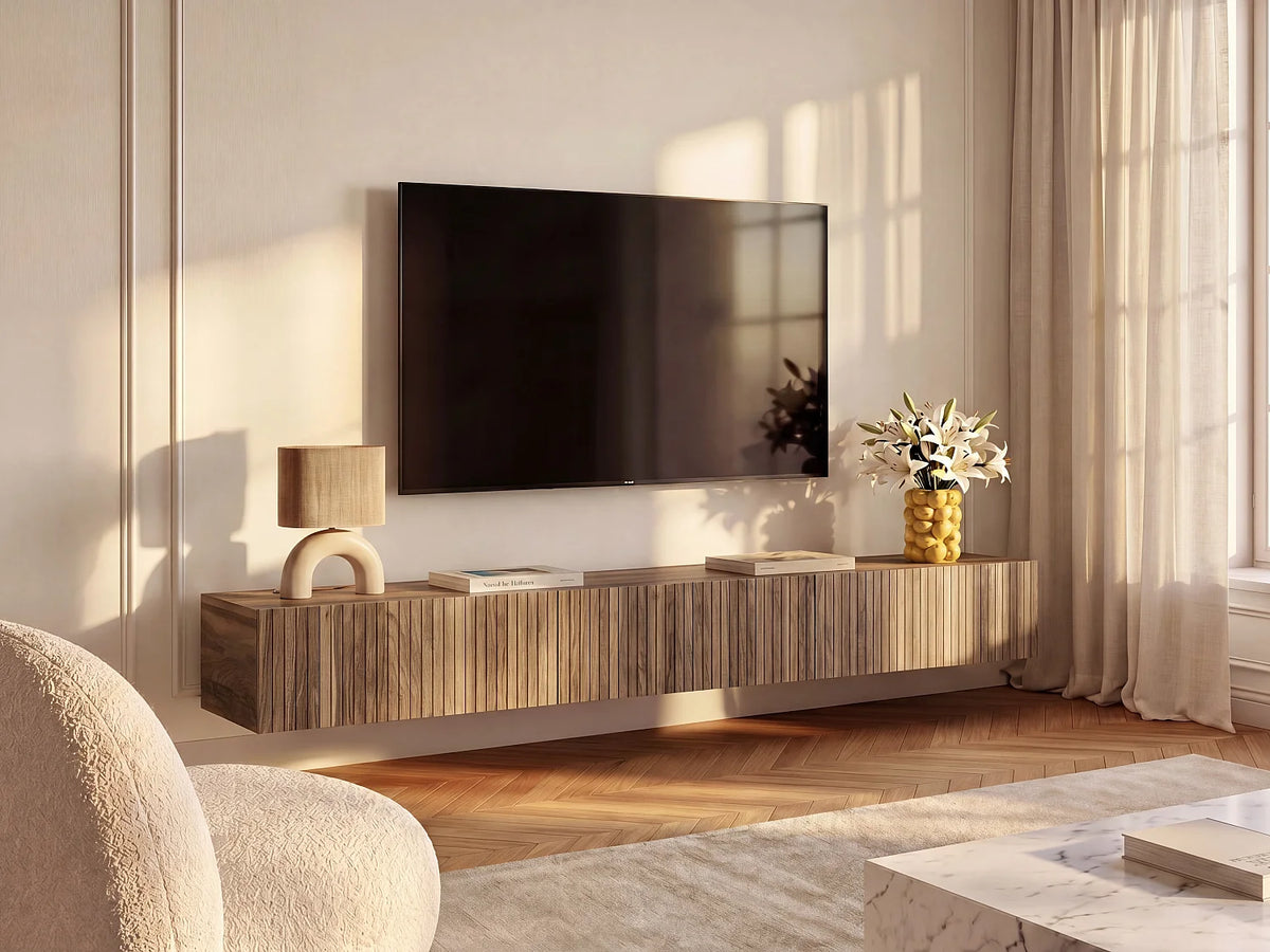 Meuble TV Suspendu en Bois 200 cm - DANTAY