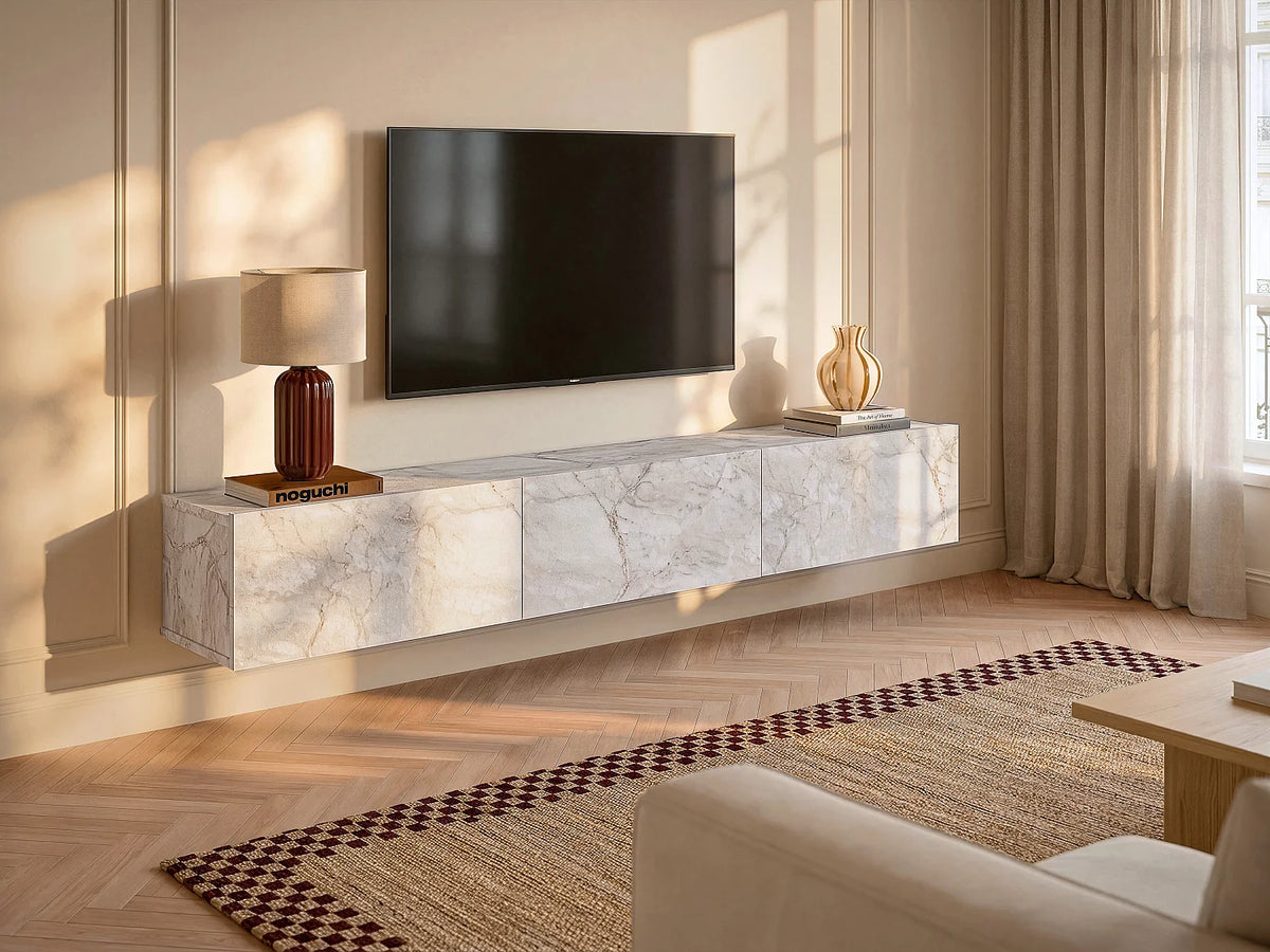 Meuble TV en Bois Blanc - VIKILA
