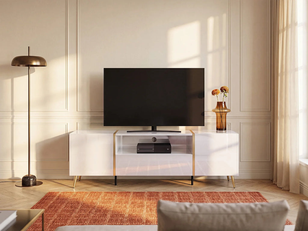Meuble TV en Bois Blanc - MARZIALO
