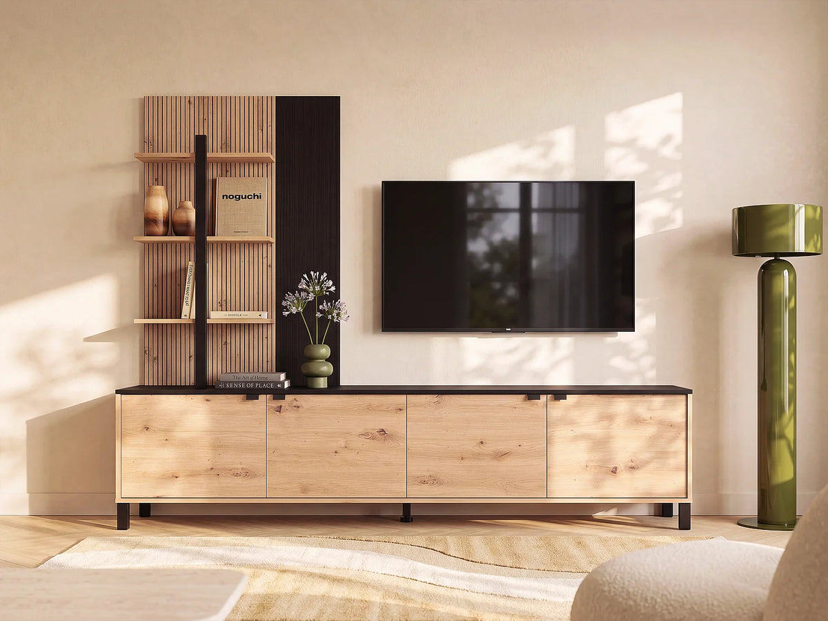 Meuble TV en Bois Noir - NUJA